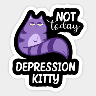 Big Mouth Depression Kitty Positive Quote T-shirt Sticker